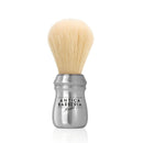 Professional Lathering Brush: Silver Brushed Aluminum with Bleached Bristle Shaving Brush Antica Barberia Mondial US 
