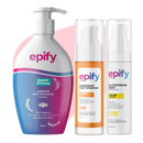 Epify Full Body Care Set, Hair Removal Cream, Superfruit Papaya Gel &amp; Glutathione Shot, 3-Step Body Routine