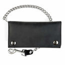 Credit Card Tri-Fold Wallet with Chain - Black - by Mascorro Leather