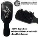 Boars Hair Beard Brush with Handle Beard Combs and Brushes Badass Beard Care 