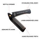 2-in-1 Folding Ox Horn Comb Beard Combs and Brushes Badass Beard Care 