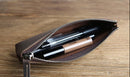 The Pallavi | Handmade Leather Pencil Case - Leather Makeup Bag STEEL HORSE LEATHER 