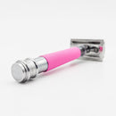 Dural Heavy Stroud Head Double Edge Safety Razor Duty Pink/Silver + Pouch Safety Razor Pasteur Pharmacy 