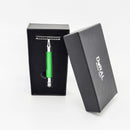 Dural Heavy Stroud Head Double Edge Safety Razor Duty Green/Silver + Pouch Safety Razor Pasteur Pharmacy 