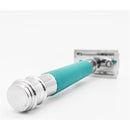 Dural Heavy Stroud Head Double Edge Safety Razor Duty Sea Green/Silver + Pouch Safety Razor Pasteur Pharmacy 