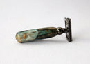Buckeye Burl Wood Hand Crafted Shave Set with 'Travel to Jupiter'( pearl)Resin safety razor, 26mm lather brush and a matching shave stand. Shaving Kit CreationsByWill 