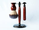 Aromatic Red Cedar Wood Hand Crafted Shave Set, safety razor, 26mm lather brush and a matching shave stand. Shaving Kit CreationsByWill 