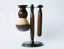 Walnut Wood Hand Crafted Shave Set with Gunmetal Safety Razor Shaving Kit CreationsByWill 