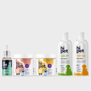 HiPet Coat Health Package for Dogs, Liquid Probiotic + Dermacare Bites + Multivitamin Tablets + Clarifying & Conditioning Shampoo, 5-Piece Bundle
