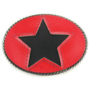 Cut Out Star Belt Buckle - Red - by Mascorro Leather