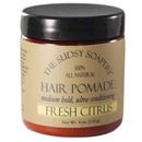 Natural Pomade with Shea, Argan and Lanolin Medium Hold, Fresh Citrus Scented Pomades & Hair Clay The Sudsy Soapery Natural Products, LLC 