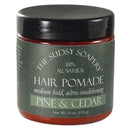 Natural Pomade with Shea, Argan and Lanolin Medium Hold, Pine and Cedar Pomades & Hair Clay The Sudsy Soapery Natural Products, LLC 