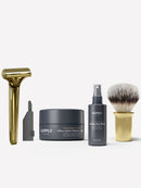 The SE Starter Set Safety Razor Supply Polished Gold Black Pepper & Fir 