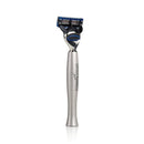 Titan Silver Brushed Aluminum Razor Handle for Fusion Cartridge Cartridge Razor Antica Barberia Mondial US 