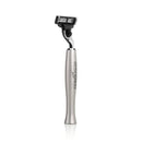 Titan Silver Brushed Aluminum Razor Handle for Mach3 Cartridge Cartridge Razor Antica Barberia Mondial US 
