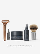 The SE Starter Set Safety Razor Supply Rose Gold Black Pepper & Fir 