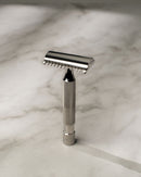 S1 Slant Razor Safety Razor Above the Tie Stainless Steel Mirror Polish Open Comb