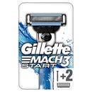Gillette Mach3 Start Men's Razor Handle for Comfortable Shaving Experience - Aqua-Grip, DuraComfort, Compatible with Mach3 Blades