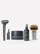 The Pro Starter Set Safety Razor Supply Mirror Polish White Birch & Sage 