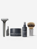 The SE Starter Set Safety Razor Supply Classic Matte Black Pepper & Fir 