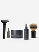 The SE Starter Set Safety Razor Supply Matte Black Black Pepper & Fir 