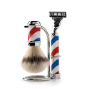 Barbiere Special Collection Brush & Razor Set Grooming Gift Set Antica Barberia Mondial US Mach3 With Stand 