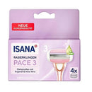 Isana Replacement Razor Blades - 3-Blade Design, Compatible with Isana Vabene Shaving Systems - 4-Pack