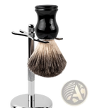 Badger Hair Shaving Brush with Black Ceramic Handle - by ARBA Global