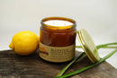 Bluestem Soy Wax Candle | 16 oz Double Wick Amber Apothecary Jar Candle Candle Prairie Fire Tallow, Candles, and Lavender 