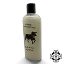 Bull and Bell Amber Sandalwood Body Wash, bottle angled view