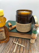 Cinnamon Snap Soy Wax Candle | 9 oz Amber Apothecary Candle Prairie Fire Tallow, Candles, and Lavender 