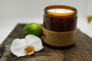 Cool Cucumber Soy Wax Candle | 16 oz Double Wick Amber Apothecary Jar Candle Prairie Fire Tallow, Candles, and Lavender 