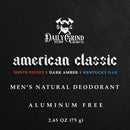 American Classic Natural Deodorant for Men - Pepper, Amber, Oak - by Daily Grind Beard Co.