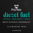 Diesel Fuel Natural Deodorant for Men - Citrus & Bergamot - by Daily Grind Beard Co.