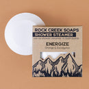 Shower Steamer in Energize Shower Additives Rock Creek Soaps 