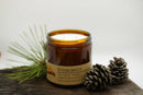 Evergreen Soy Wax Candle | 16 oz Double Wick Amber Apothecary Jar Candle Prairie Fire Tallow, Candles, and Lavender 
