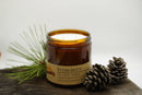Evergreen Soy Wax Candle | 16 oz Double Wick Amber Apothecary Jar Candle Prairie Fire Tallow, Candles, and Lavender 