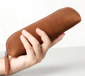 The Paavo Leather Pen Case | Leather Makeup Pouch STEEL HORSE LEATHER Brown 