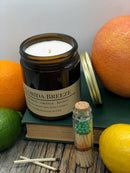 Florida Breeze Soy Wax Candle | 9 oz Amber Apothecary Jar Candle Prairie Fire Tallow, Candles, and Lavender 