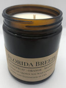 Florida Breeze Soy Wax Candle | 9 oz Amber Apothecary Jar Candle Prairie Fire Tallow, Candles, and Lavender 