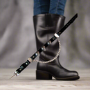 Boot Chain with 3 Buffalo Nickel Conchos One Pair - by Mascorro Leather