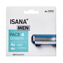 Isana Men 4-Blade Razor for Sensitive Skin - Comfortable Shaving System