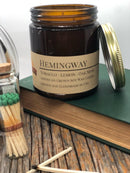 Hemingway Soy Wax Candle | 9 oz Amber Apothecary Jar Candle Prairie Fire Tallow, Candles, and Lavender 