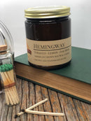 Hemingway Soy Wax Candle | 9 oz Amber Apothecary Jar Candle Prairie Fire Tallow, Candles, and Lavender 