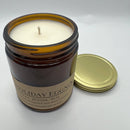 Holiday Eggnog Soy Wax Candle | 9 oz Amber Apothecary Jar Candle Prairie Fire Tallow, Candles, and Lavender 