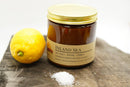Inland Sea Soy Wax Candle | 16 oz Double Wick Amber Apothecary Jar Candle Prairie Fire Tallow, Candles, and Lavender 