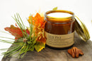 Leaf Pile Soy Wax Candle | 16 oz Double Wick Amber Apothecary Jar Candle Prairie Fire Tallow, Candles, and Lavender 