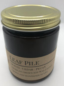 Leaf Pile Soy Wax Candle | 9 oz Amber Apothecary Jar Candle Prairie Fire Tallow, Candles, and Lavender 