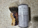 RasurKult 24mm bulb 2band badger Hybrid resin and stabilized burl Shaving Brush Soapysuds 