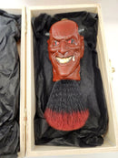 Old Nick/Devil Head Shaving Brush Resin Hand Painted Synthetic Knot (pre owned) Shaving Brush Ice Shave 